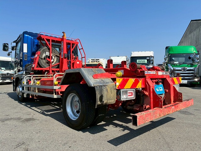 2184 2KG-FC2ABA  車検付 令和8年10月迄 R1 日野 レンジャー 脱着装置付コンテナ専用車 新明和工業 アームロール ツインホイスト リアジャッキ 210馬力 6速MT マニュアル 4t 8t 中型 特装車（16枚目）