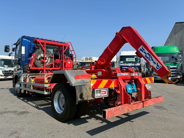 2184 2KG-FC2ABA  車検付 令和8年10月迄 R1 日野 レンジャー 脱着装置付コンテナ専用車 新明和工業 アームロール ツインホイスト リアジャッキ 210馬力 6速MT マニュアル 4t 8t 中型 特装車（8枚目）